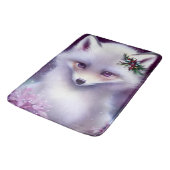 Tapis De Bain Imaginaire Blanc Renard bébé avec yeux lavande (Angle)