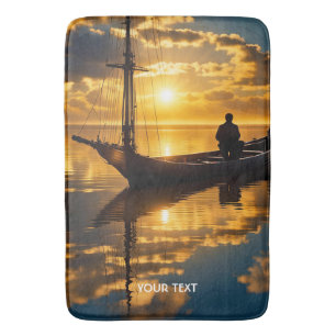 Tapis De Bain Imaginaire Cute Bateau Sunset Sea