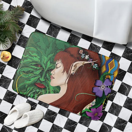 Tapis De Bain Imaginaire d'elfe vert