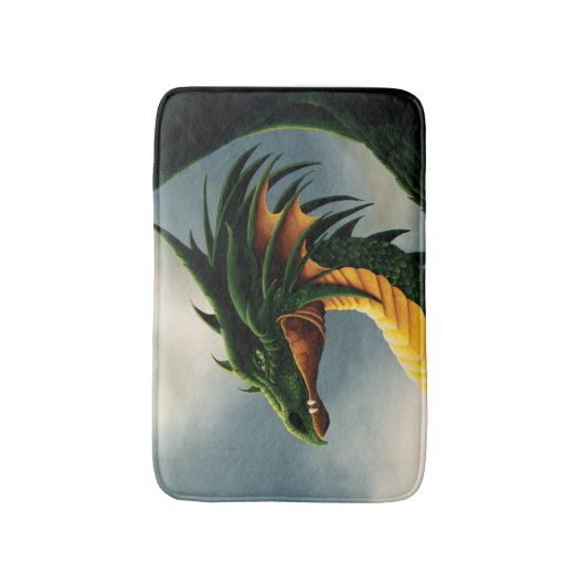 Tapis De Bain Imaginaire Dragon Vert (Devant (Vertical))