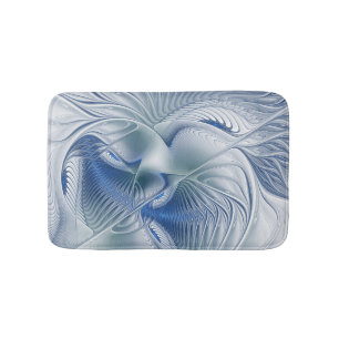 Tapis De Bain Imaginaire dynamique tons bleus Abstraits Art frac