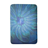Tapis De Bain Imaginaire Fleur Bleue Motif, Art Fractal Abstrait (Devant (Vertical))