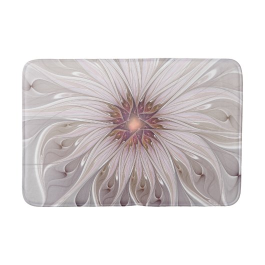 Tapis De Bain Imaginaire Floral, Abstraite Fleur Pastel Moderne (Devant)