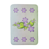 Tapis De Bain Imaginaire Floral Fleurs Lilac Formes vertes Fract (Devant (Vertical))