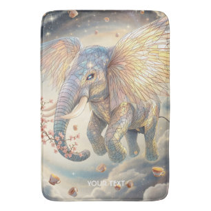 Tapis De Bain Imaginaire mignon éléphant volant Sakura