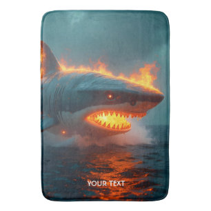 Tapis De Bain Imaginaire mignon feu requin mer