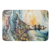 Tapis De Bain Imaginaire mignon phare Vivid tempête de dessin (Devant)