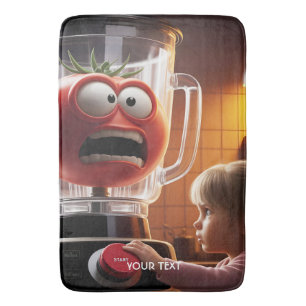 Tapis De Bain Imaginaire mignonne fille mélangeur tomate