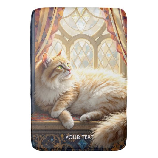 Tapis De Bain Imaginaire mûre fenêtre matin Chat (devant Vertical)