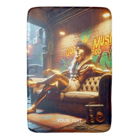 Tapis De Bain Imaginaire Musique divine égyptienne mignonne. (devant Vertical)