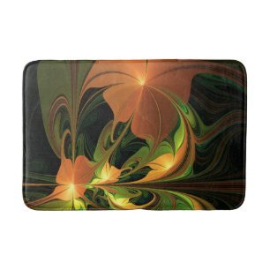 Tapis De Bain Imaginaire Plante Abstrait rouille verte Brown fra