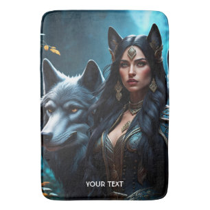 Tapis De Bain Imaginaire Vivid Vive Trois Loups Portrait