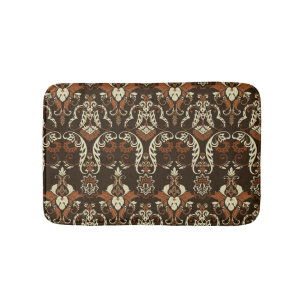 Tapis De Bain Impression à damas floral : vintage sans soudure.