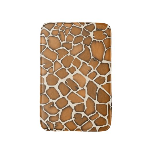 Tapis De Bain Impression à motif de fourrure de girafe (Devant (Vertical))