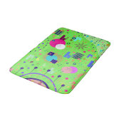 Tapis De Bain Impression abstraite vert citron (Angle)