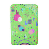 Tapis De Bain Impression abstraite vert citron (Devant (Vertical))