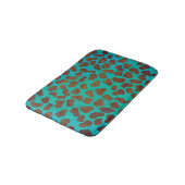 Tapis De Bain Impression Brown et Turquoise dalmate (Angle)