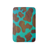 Tapis De Bain Impression Brown et Turquoise de vache (Devant (Vertical))