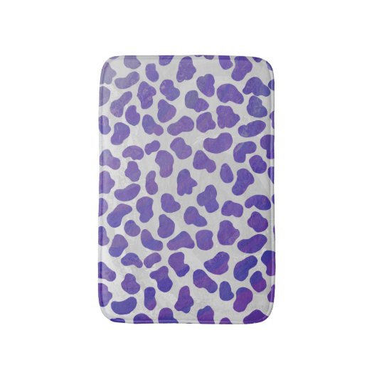 Tapis De Bain Impression dalmate violet et blanche (Devant (Vertical))