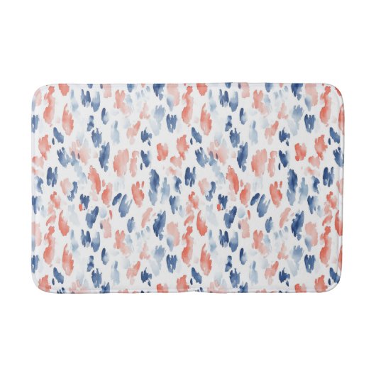 Tapis De Bain Impression d'animal Bleu Blanc Rouge (Devant)