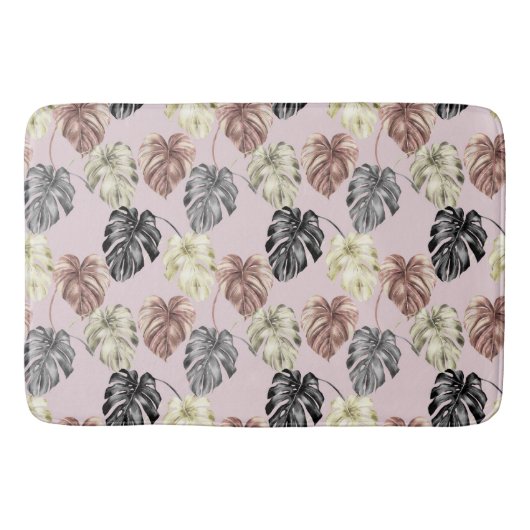 Tapis De Bain Impression d'animal tropical et série de verdure D (Devant)