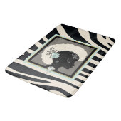 Tapis De Bain Impression de crème et de zèbre noir (Angle)