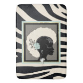 Tapis De Bain Impression de crème et de zèbre noir (devant Vertical)