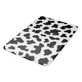 Tapis De Bain Impression de cuir de vache noir et blanc (Angle)