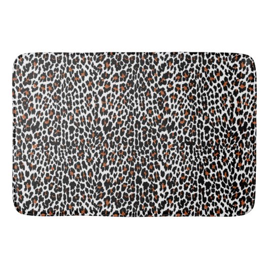 Tapis De Bain Impression de peau de léopard blanc (Devant)