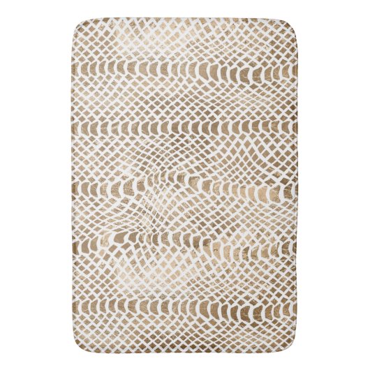 Tapis De Bain Impression de serpent blanc or (devant Vertical)