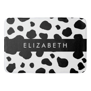Tapis De Bain Impression De Vache, Spots De Vache, Noir Et Blanc