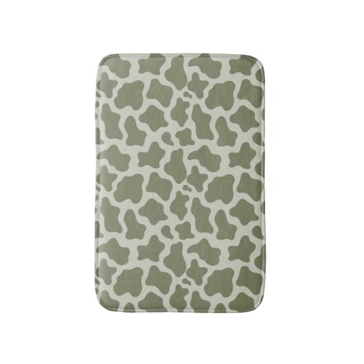 Tapis De Bain Impression de vache verte Sage (Devant (Vertical))
