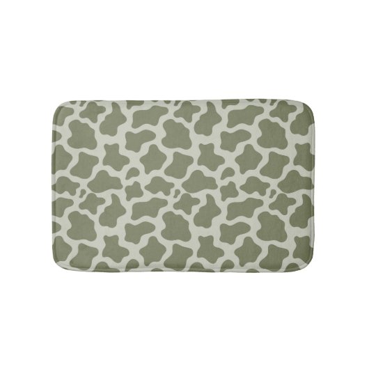 Tapis De Bain Impression de vache verte Sage (Devant)