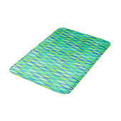 Tapis De Bain Impression du ruban du milieu du siècle - turquois (Angle)
