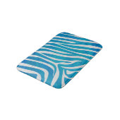 Tapis De Bain Impression en bleu et blanc Zebra (Angle)