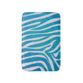 Tapis De Bain Impression en bleu et blanc Zebra (Devant (Vertical))