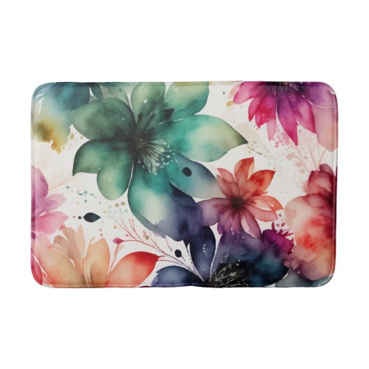 Tapis De Bain Impression et motif d'aquarelle florale (Devant)