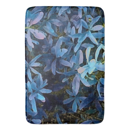 Tapis De Bain Impression Feuille bleue (devant Vertical)