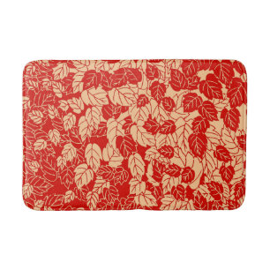 Tapis De Bain Impression feuille japonaise, Mandarin orange