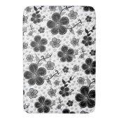 Tapis De Bain Impression florale noire et blanche (devant Vertical)