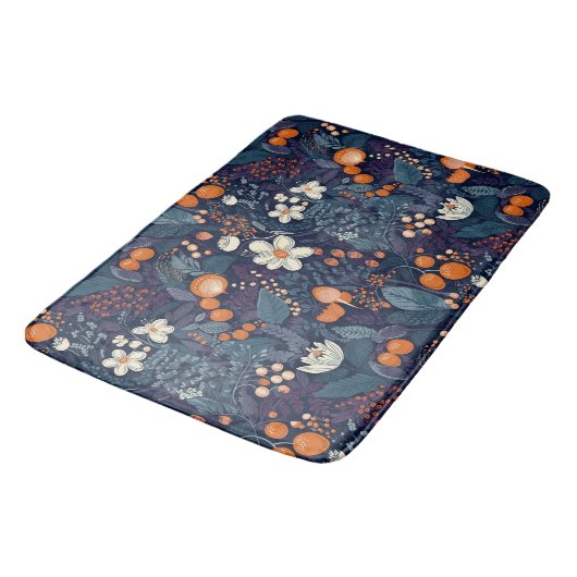 Tapis De Bain Impression florale scandinave (Angle)