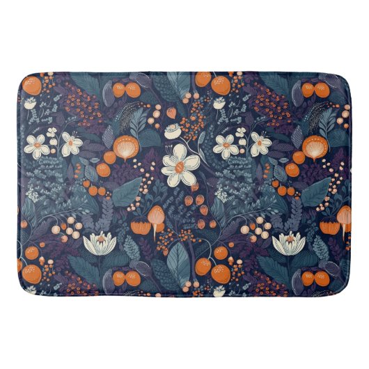Tapis De Bain Impression florale scandinave (Devant)