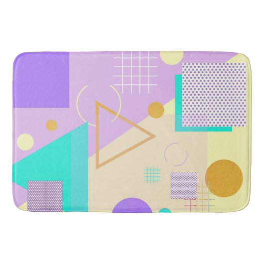 Tapis De Bain Impression jaune géométrique (Devant)