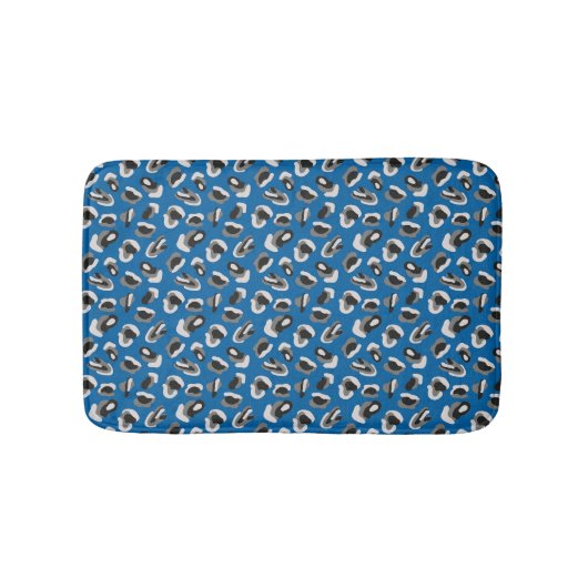 Tapis De Bain Impression léopard animal bleu (Devant)