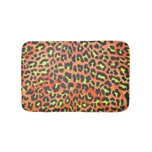Tapis De Bain Impression léopard orange et jaune