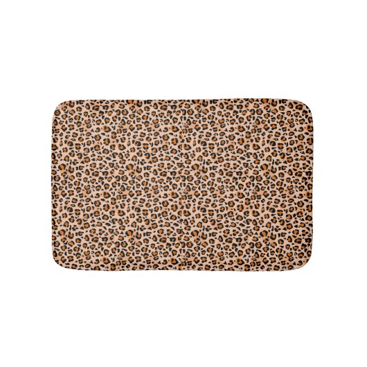 Tapis De Bain Impression léopard orange et marron (Devant)
