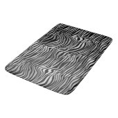 Tapis De Bain Impression noire en argent (Angle)