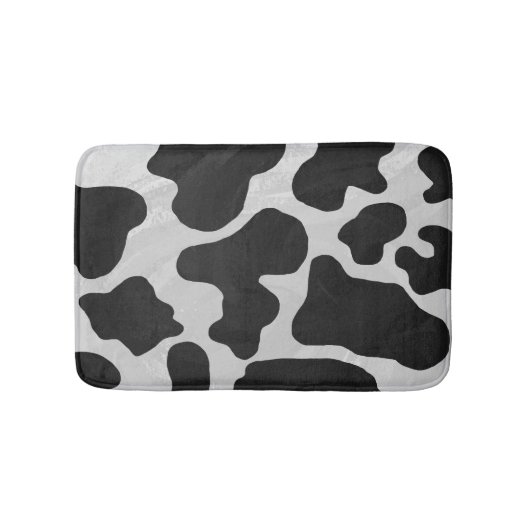 Tapis De Bain Impression noire et blanche de vache (Devant)
