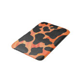 Tapis De Bain Impression noire et orange de vache (Angle)