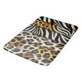 Tapis De Bain Impression peinture mixte sauvage animalière (Angle)